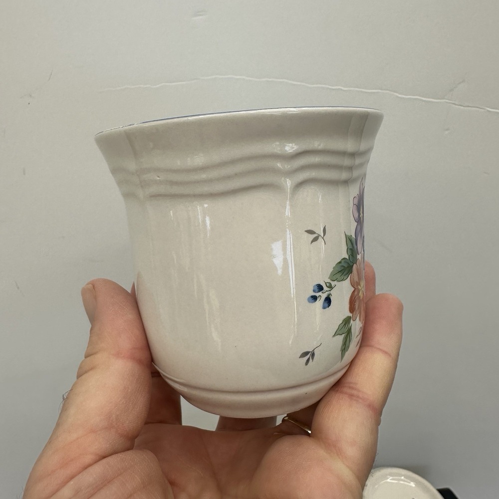 Lot Of 6 JMP Marketing Stoneware Coffee Tea Cup Provincial Bouquet Cottagecore - Picture 3 of 12